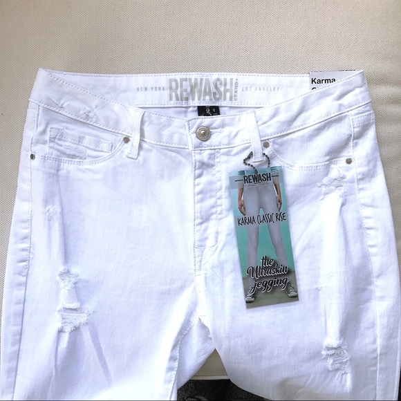 White Distressed REWASH Brand Jeans/Jeggings ☁️ - Picture 6 of 8